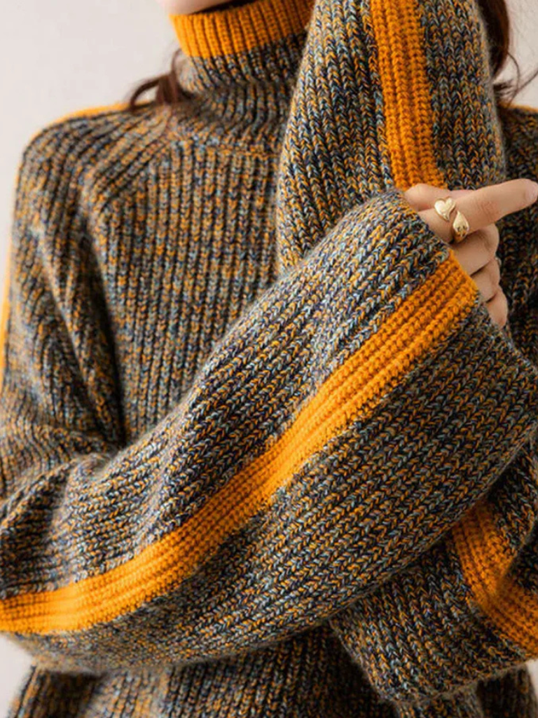 Fern | Comfy Striped Turtleneck Sweater