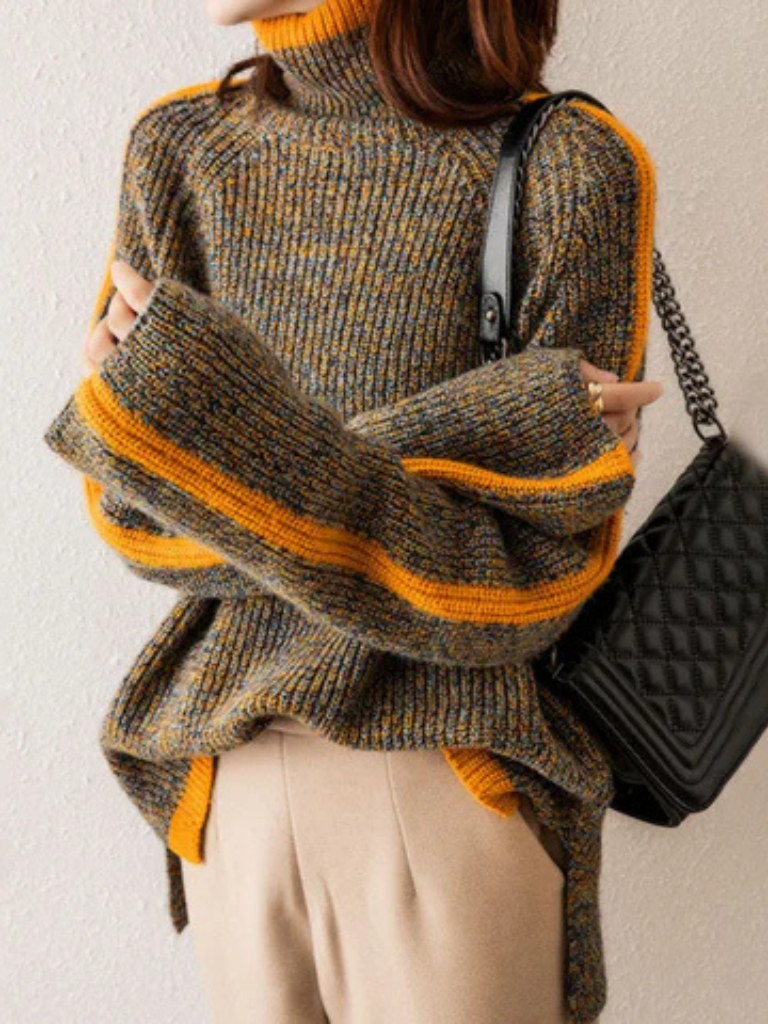 Fern | Comfy Striped Turtleneck Sweater