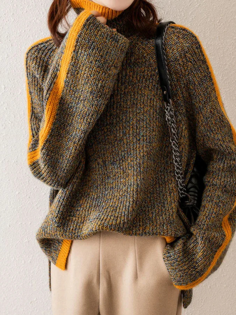 Fern | Comfy Striped Turtleneck Sweater