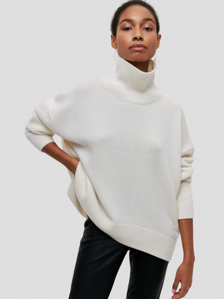 Elena | Cozy High-Collar Knit Pullover
