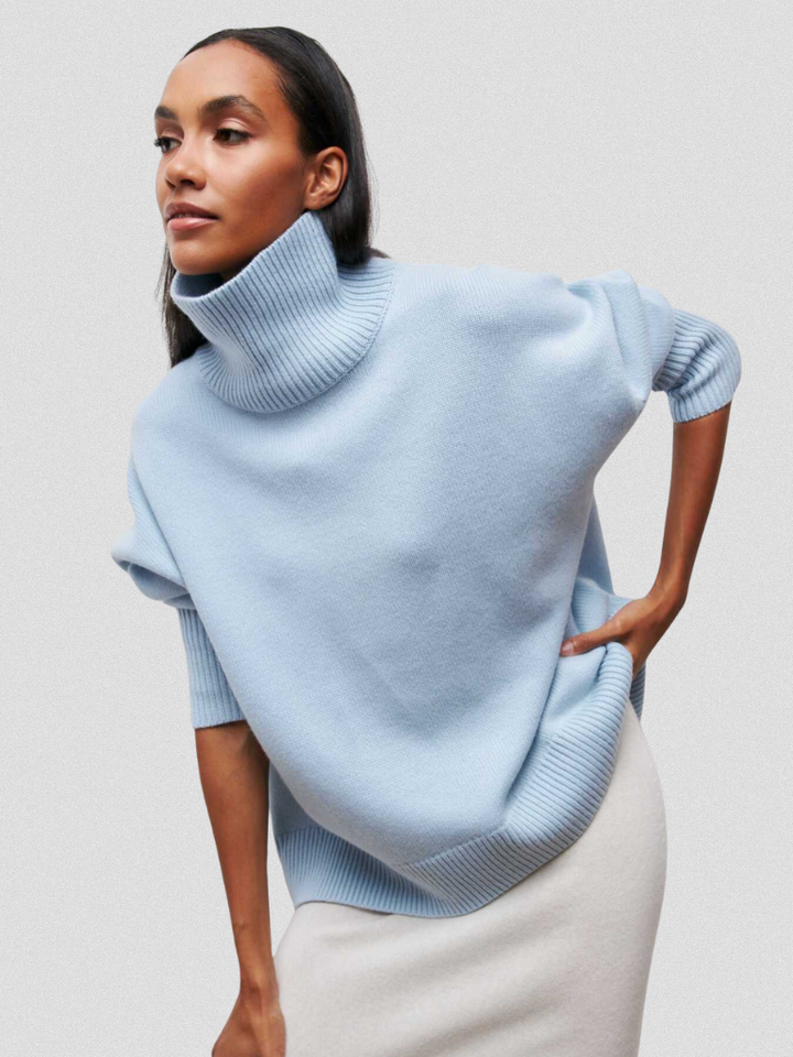 Elena | Cozy High-Collar Knit Pullover