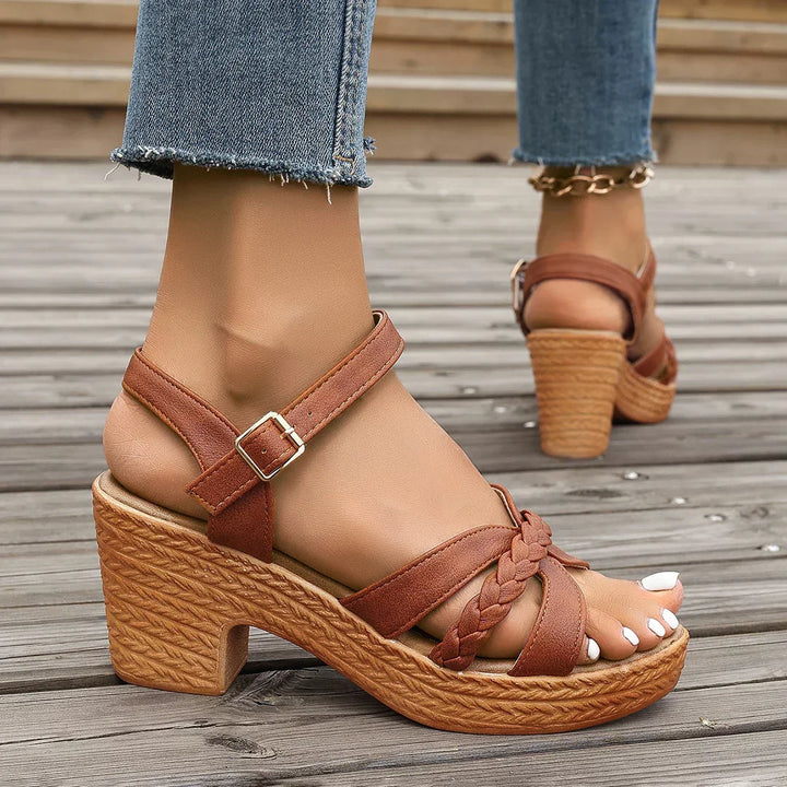 MELODIE | Braided Strap Elevated Platform Sandals