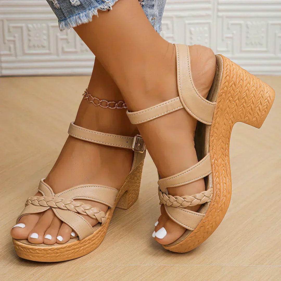 MELODIE | Braided Strap Elevated Platform Sandals