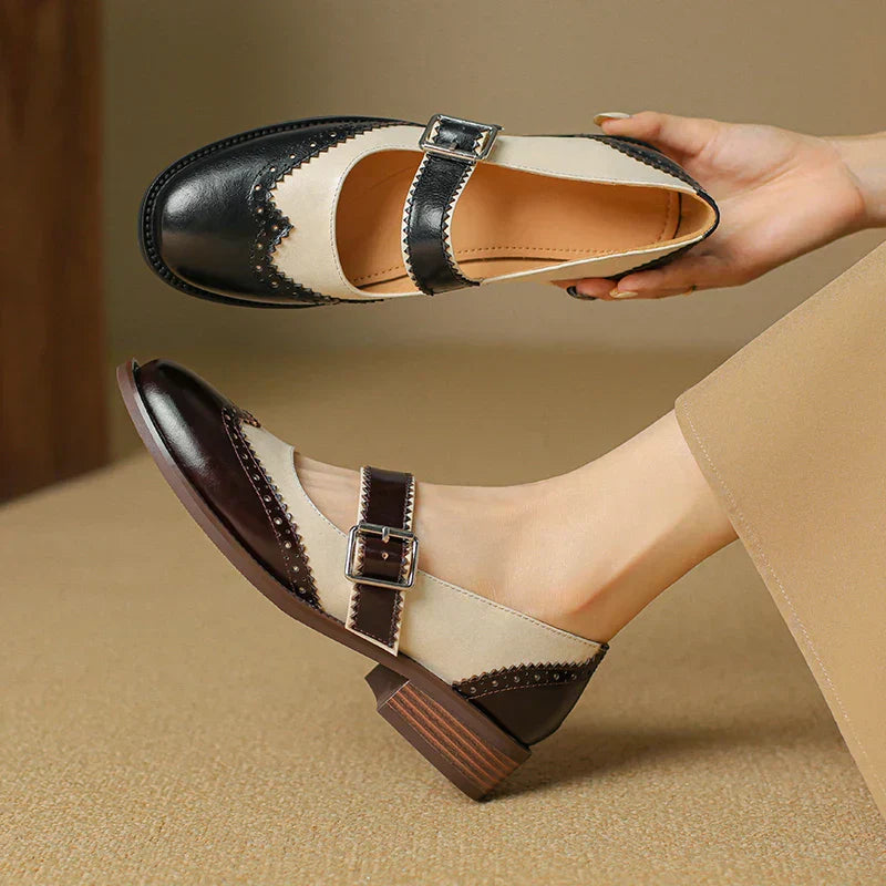Annie | Miana Leather Mary Jane Shoes
