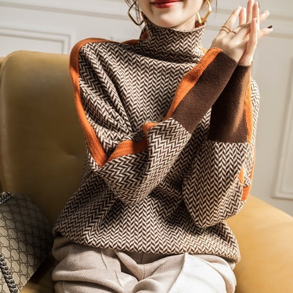 Norcia | Herringbone Luxe Turtleneck