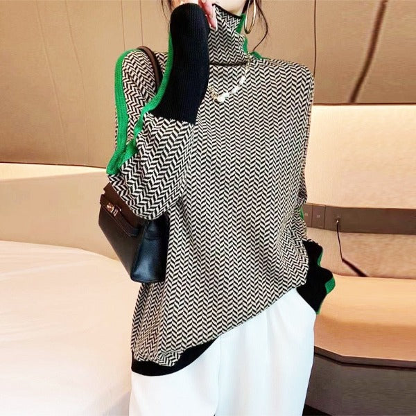 Annie | Herringbone Luxe Turtleneck