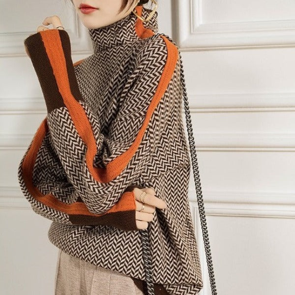 Norcia | Herringbone Luxe Turtleneck