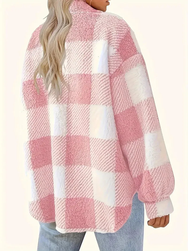 Martin | Trendy Plaid Fleece Coat