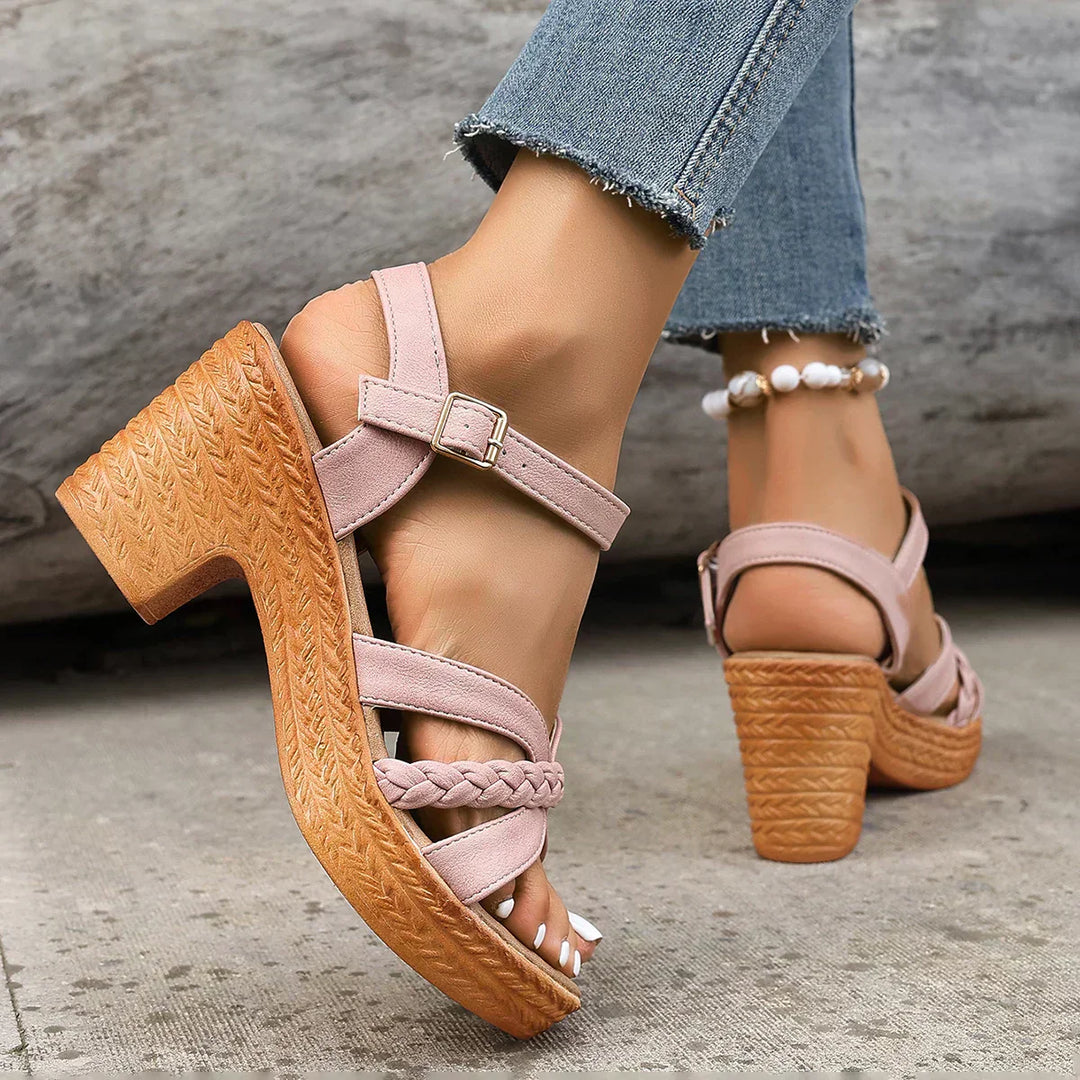 MELODIE | Braided Strap Elevated Platform Sandals