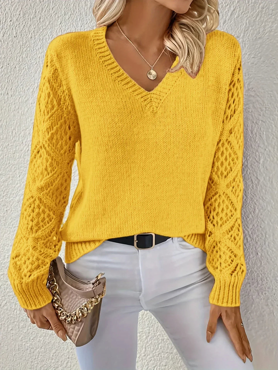 Madison | Elegant V-Neck Knit Pullover