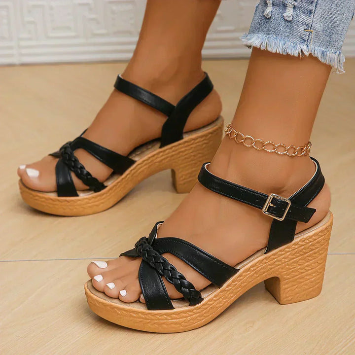MELODIE | Braided Strap Elevated Platform Sandals