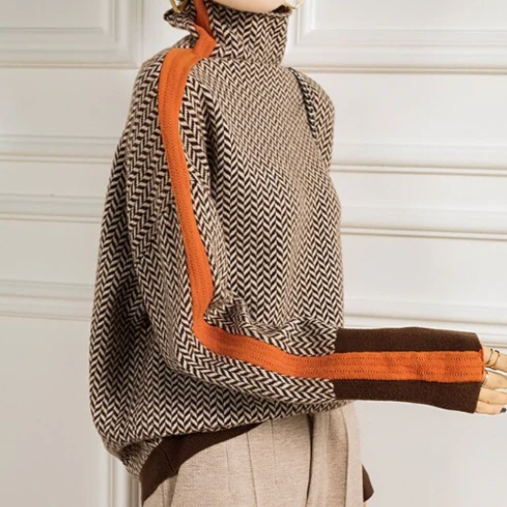 Annie | Herringbone Luxe Turtleneck