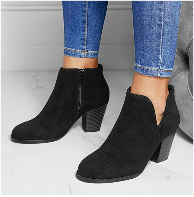 Hailey | Suede-Effect Pointed Ankle Boots