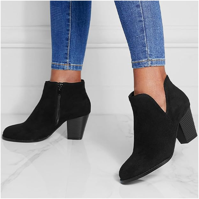 Hailey | Suede-Effect Pointed Ankle Boots