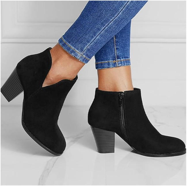 Hailey | Suede-Effect Pointed Ankle Boots