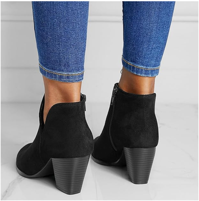 Hailey | Suede-Effect Pointed Ankle Boots
