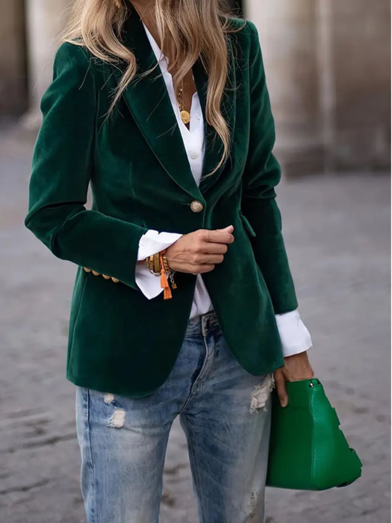 Luna | Tailored Velvet Blazer in Slim Fit