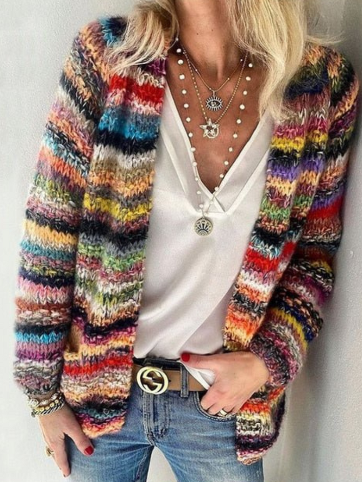 Isa | Colorful Layers Cardigan