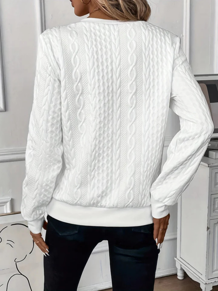 Thalienne | Zip-Up Cable Knit Sweater
