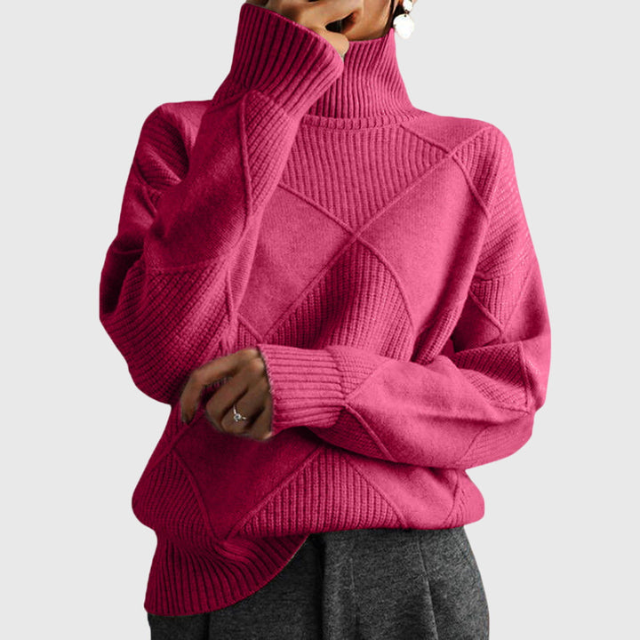 Addison | Modern Geometric Turtleneck Sweater