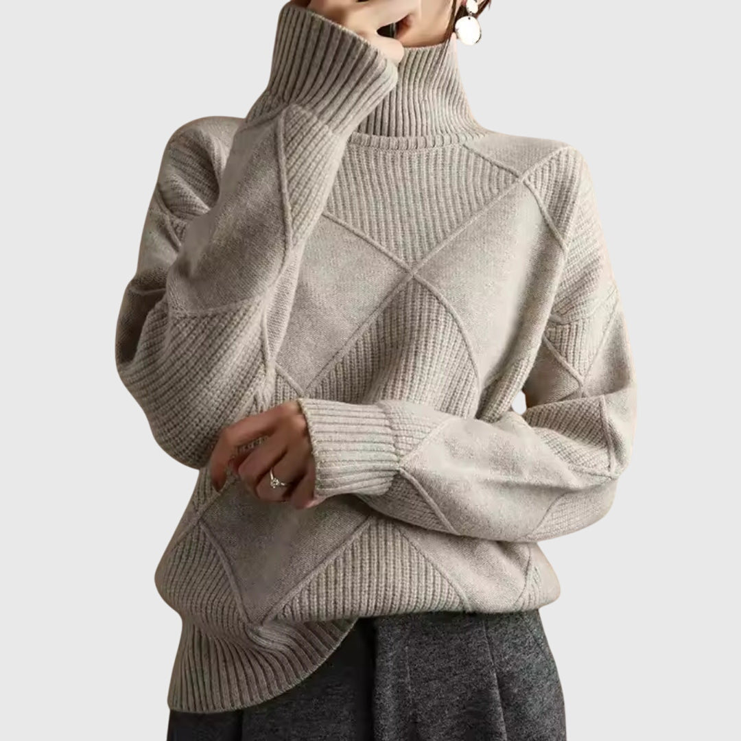 Addison | Modern Geometric Turtleneck Sweater