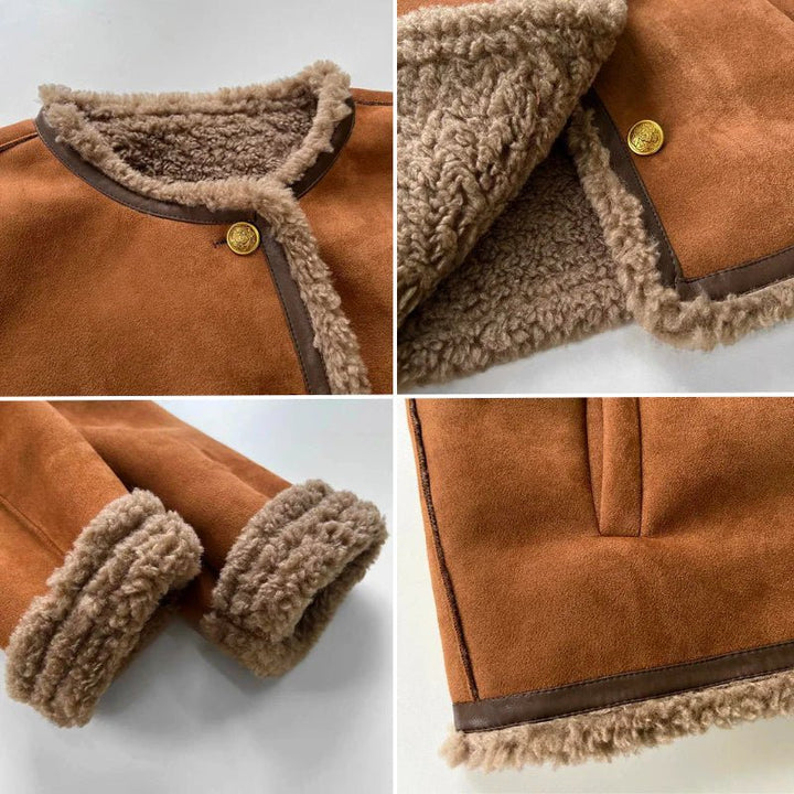ANNA | Sheepskin Jacket with Button Closure