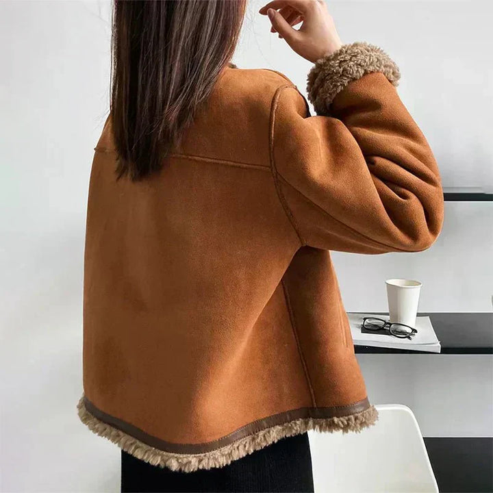 ANNA | Sheepskin Jacket with Button Closure
