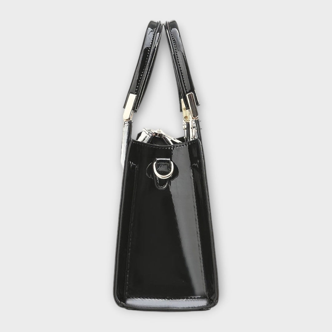 Annie | Shiny Crocodile-Embossed Handbag