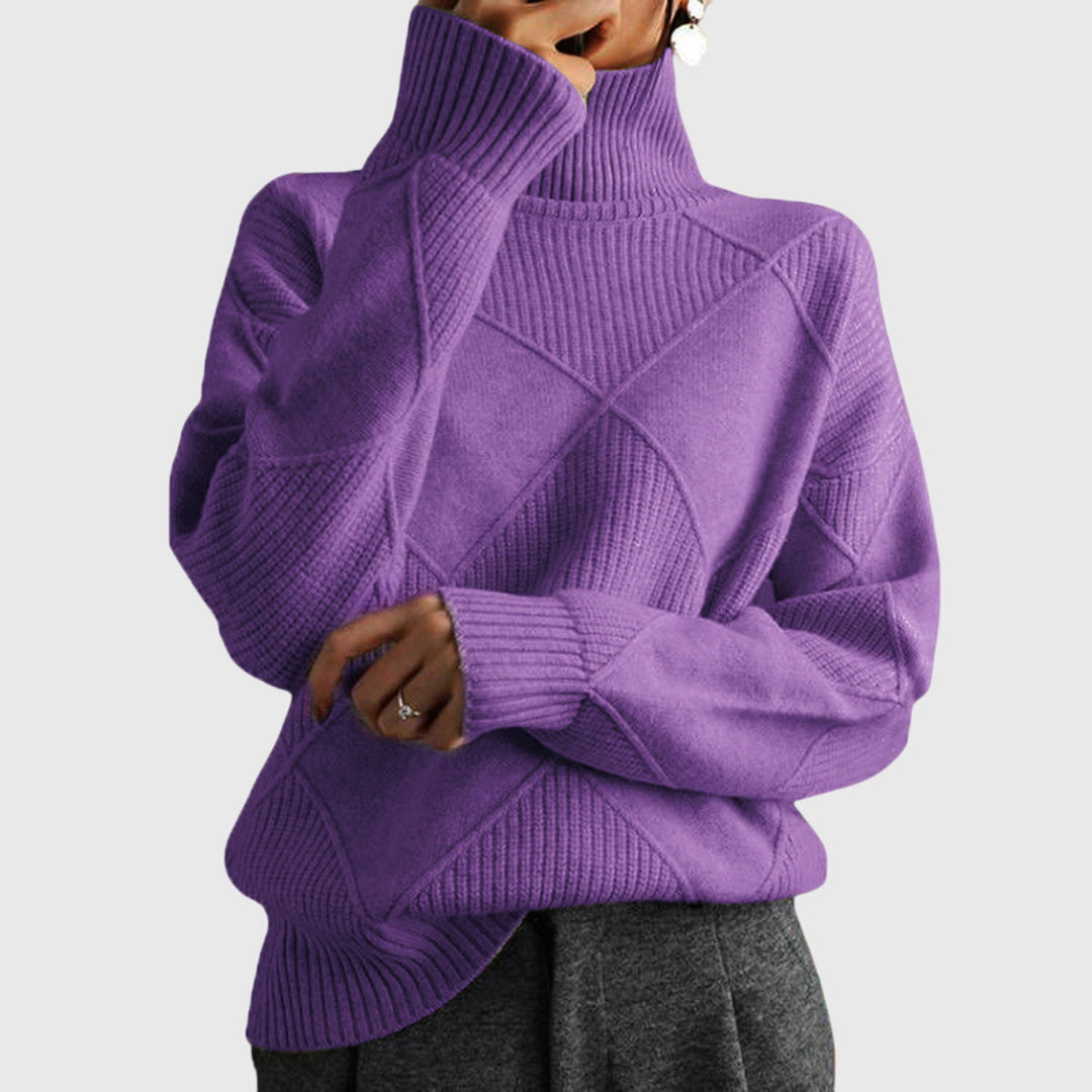 Addison | Modern Geometric Turtleneck Sweater