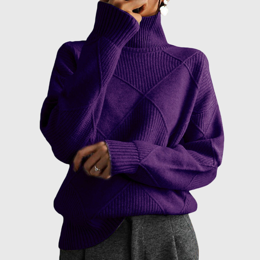 Addison | Modern Geometric Turtleneck Sweater