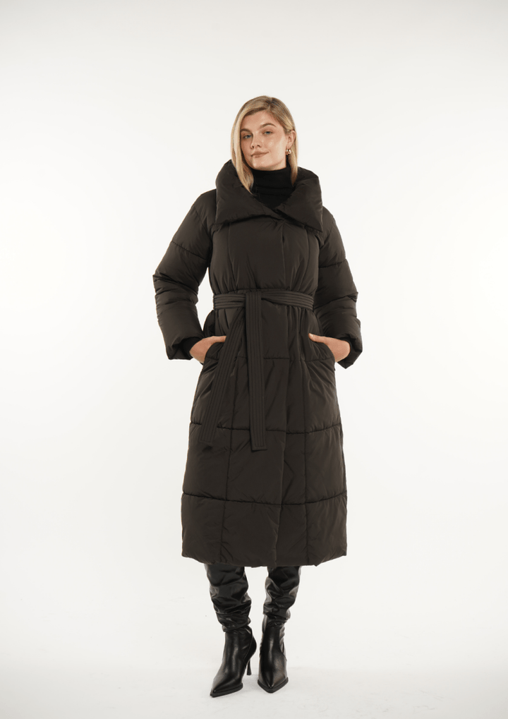 BLAIRE | OVERSIZED BULLET BUTTON PUFFER JACKET IN EXTRA LONG LENGTH