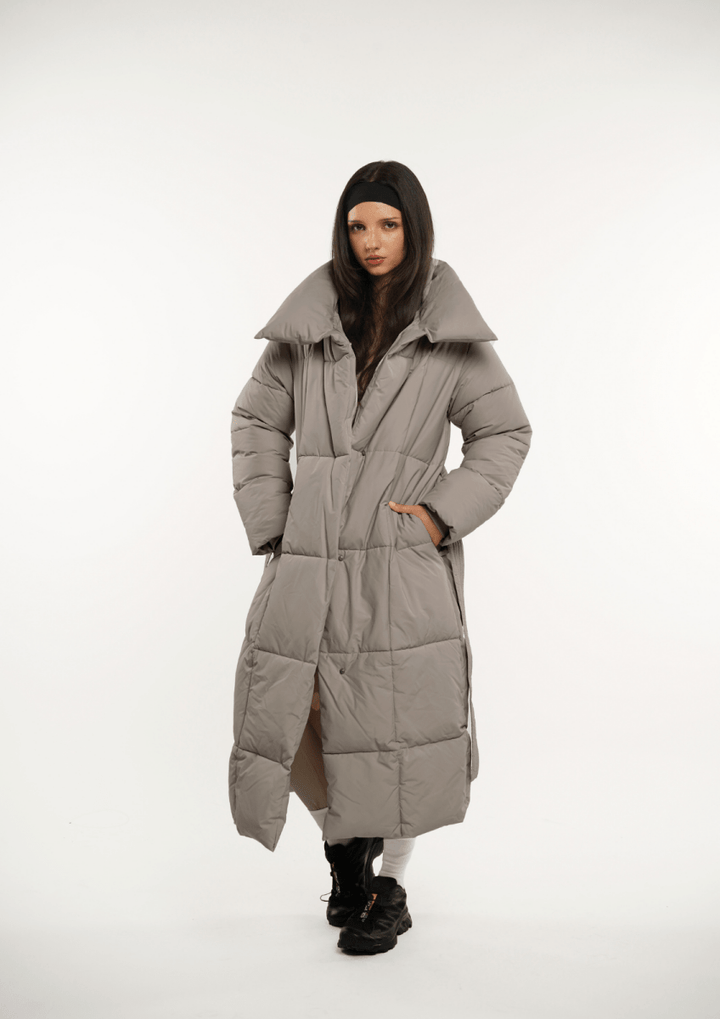 BLAIRE | OVERSIZED BULLET BUTTON PUFFER JACKET IN EXTRA LONG LENGTH
