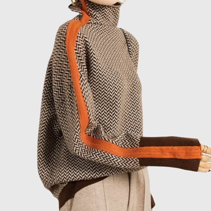 Annie | Herringbone Luxe Turtleneck