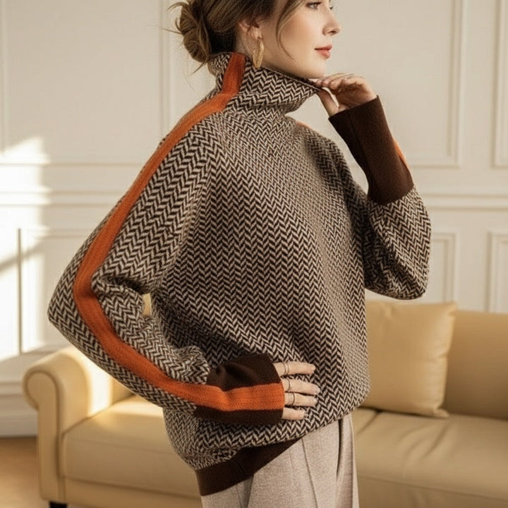 Norcia | Herringbone Luxe Turtleneck