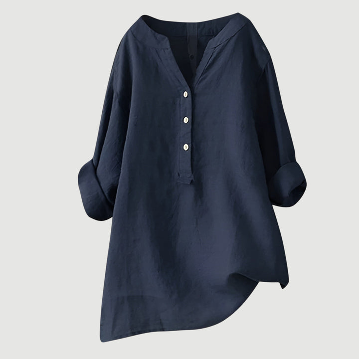 Lea | Airy linen blouse with button details