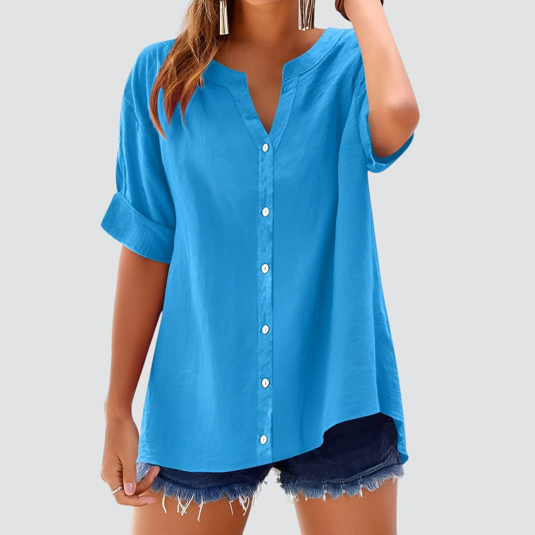 Olivia | Summer Linen Blouse with Buttons