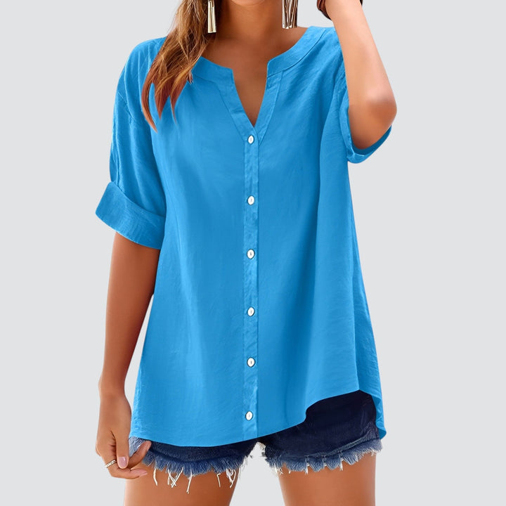 Olivia | Summer Linen Blouse with Buttons