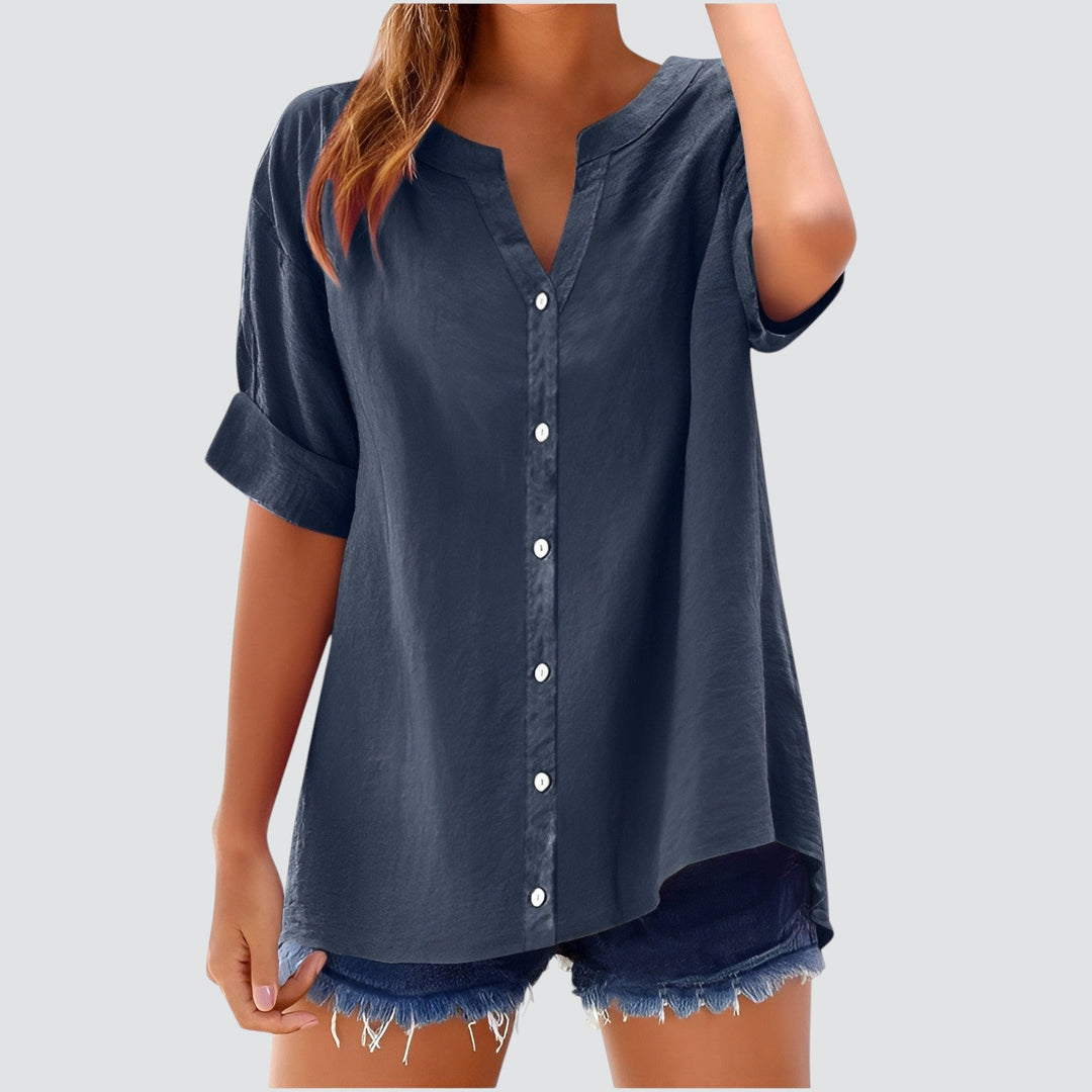 Olivia | Summer Linen Blouse with Buttons