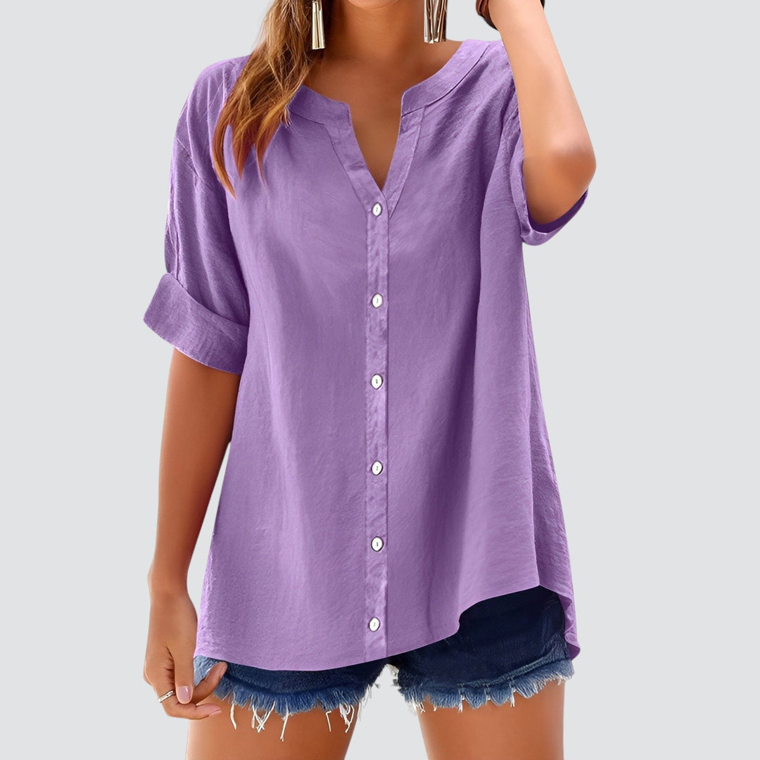 Olivia | Summer Linen Blouse with Buttons