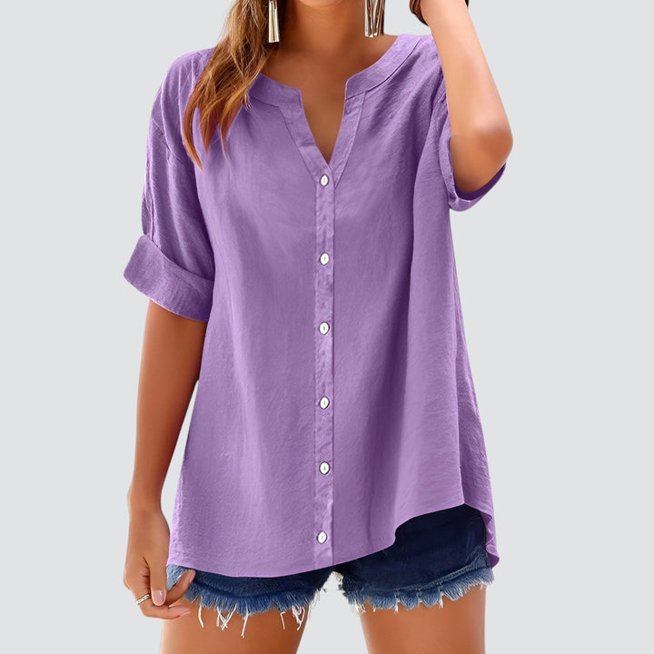 Olivia | Summer Linen Blouse with Buttons