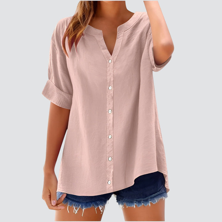 Olivia | Summer Linen Blouse with Buttons
