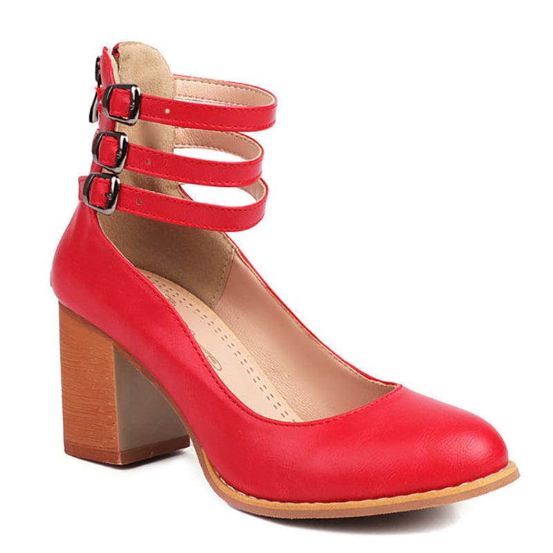 Ariana | Triple Buckle High Heels