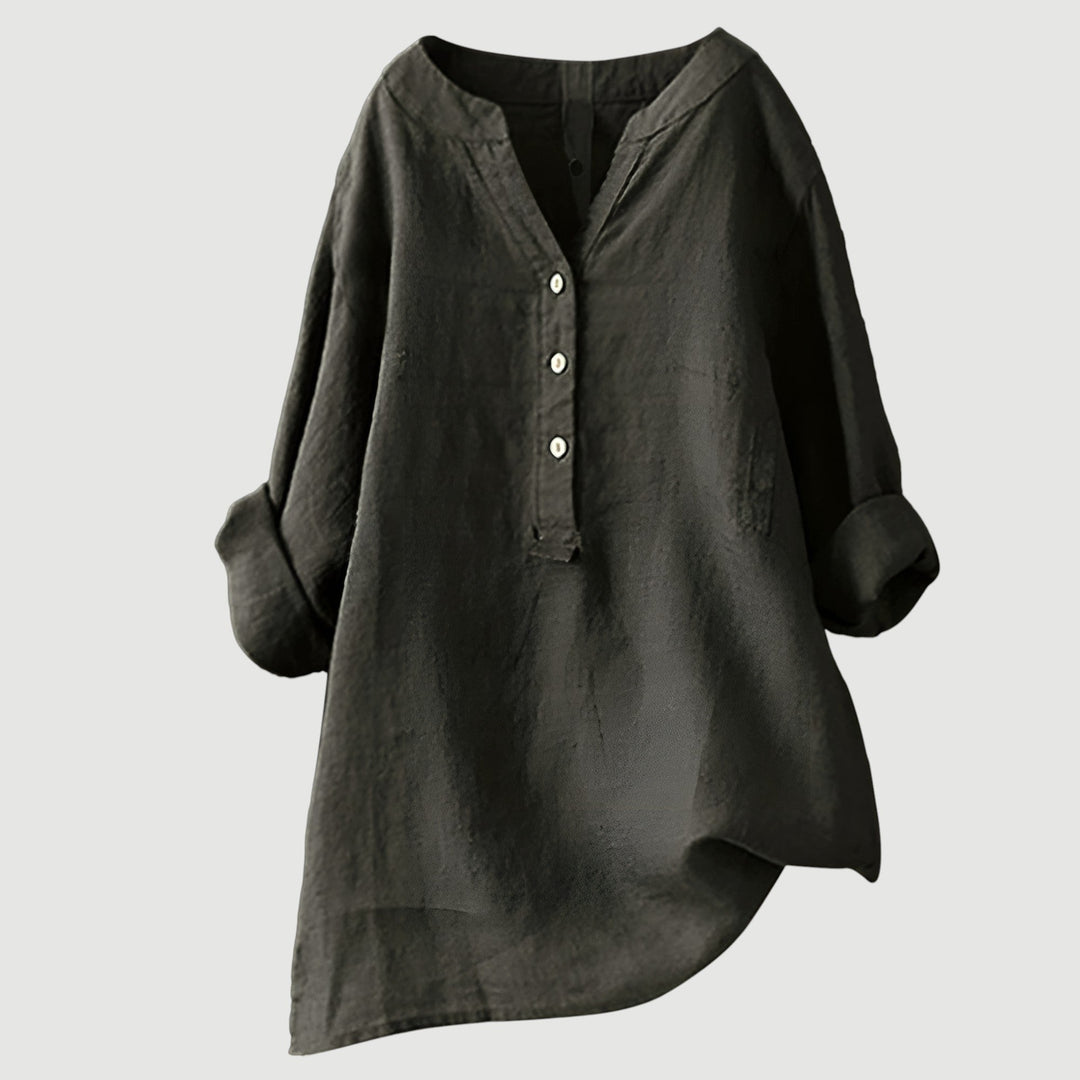 Lea | Airy linen blouse with button details