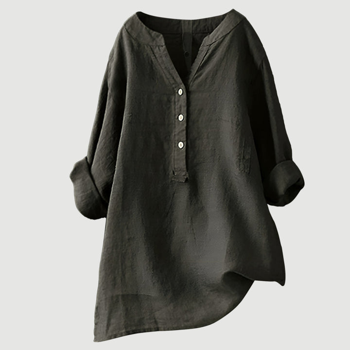 Lea | Airy linen blouse with button details