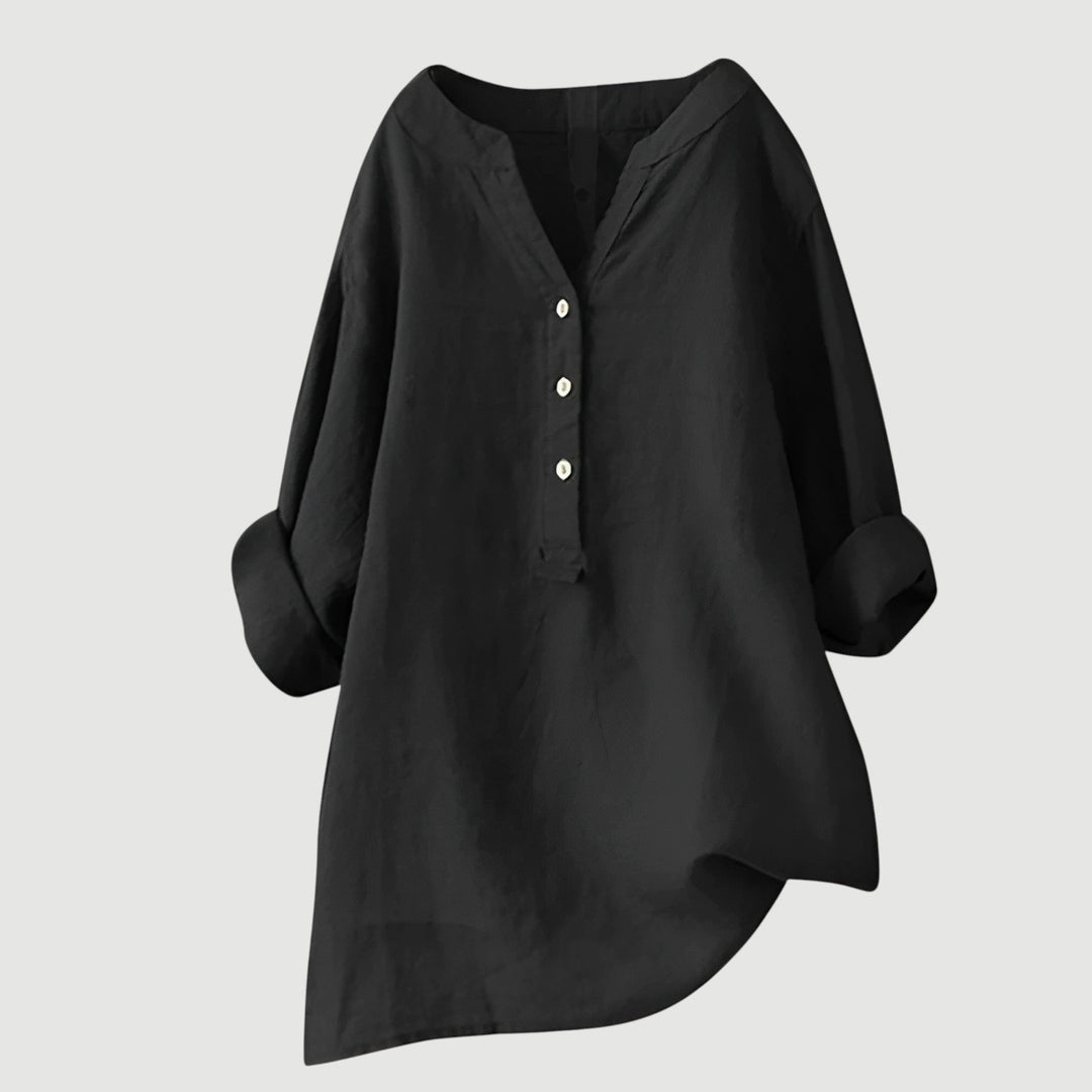 Lea | Airy linen blouse with button details