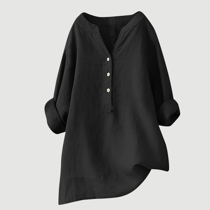 Lea | Airy linen blouse with button details