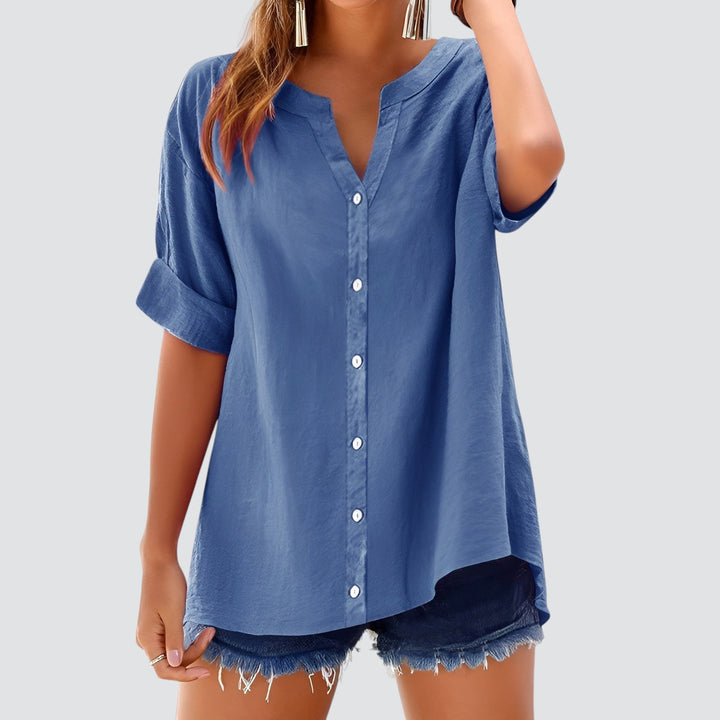 Olivia | Summer Linen Blouse with Buttons