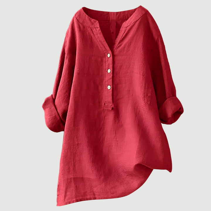 Lea | Airy linen blouse with button details