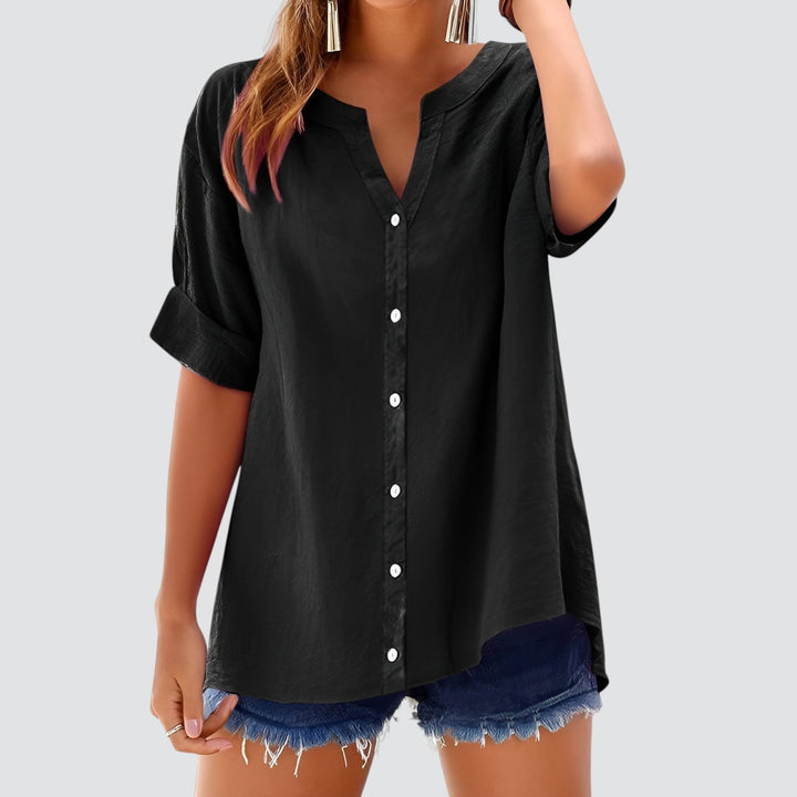 Olivia | Summer Linen Blouse with Buttons