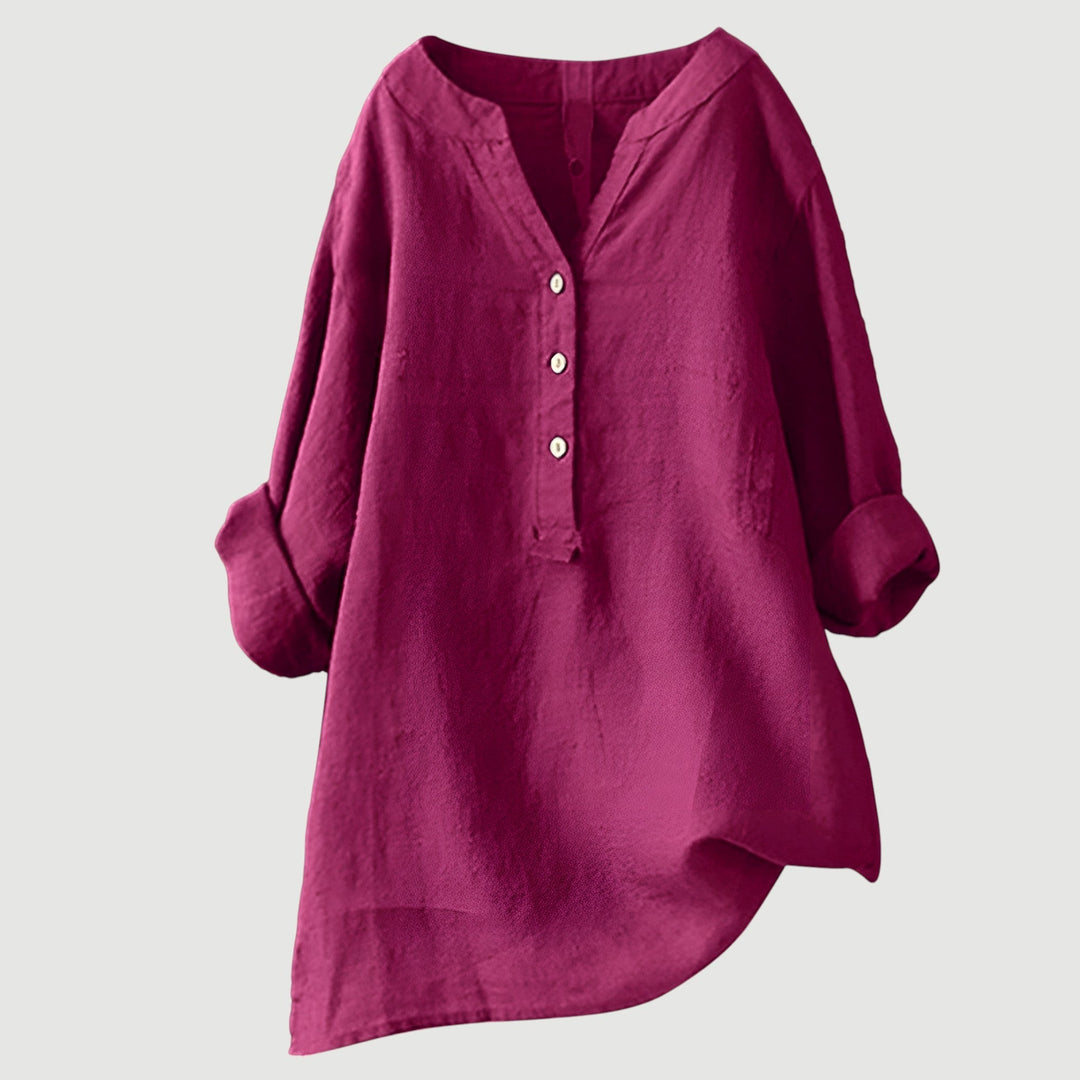 Lea | Airy linen blouse with button details